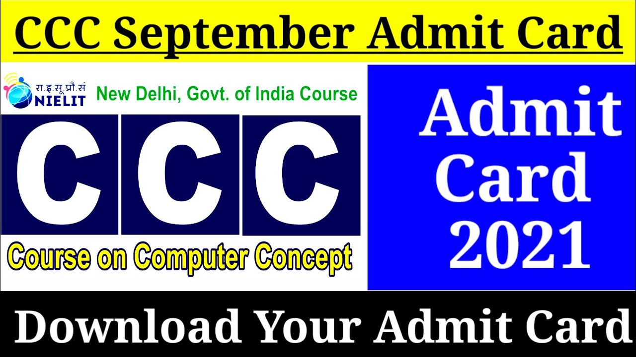 CCC Admit Card September 2021,How to download CCC Admit Card, CCC ka admit card Kaise download kare