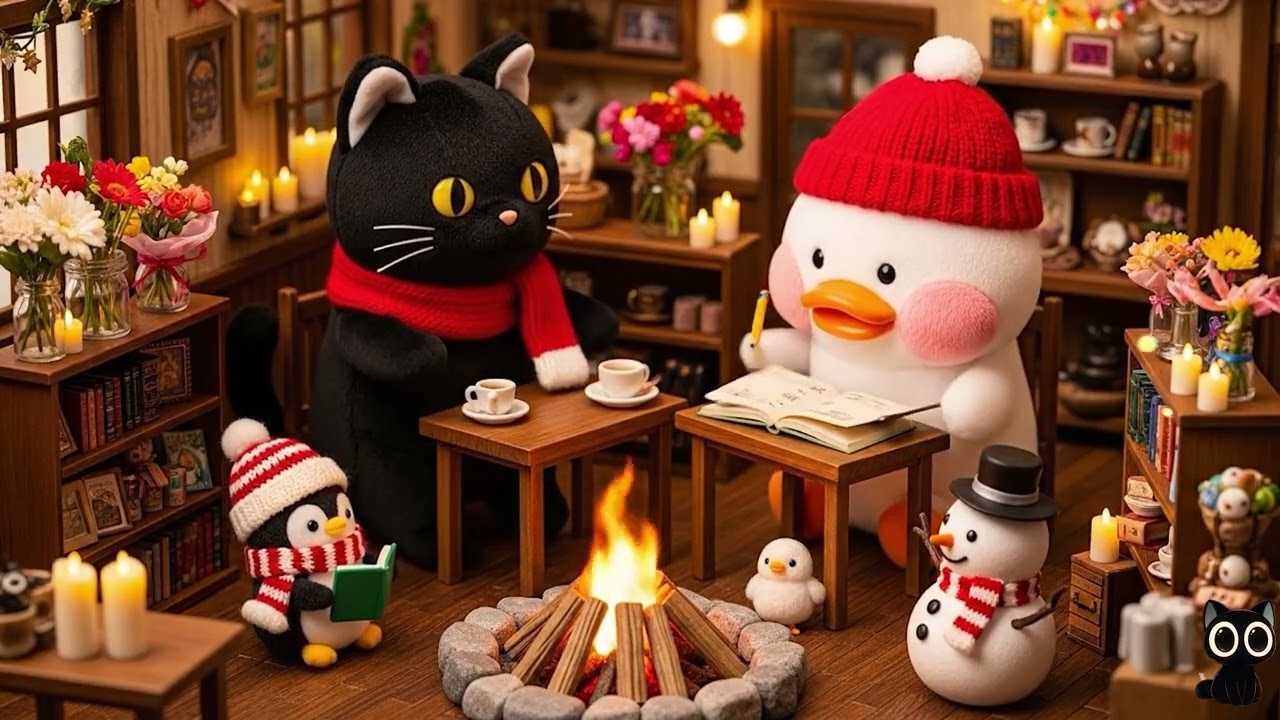 Starlit Coffee Shop Campfire Ambience 🌙 | Deep Focus Jazz LoFi Beats for Study and Work Flow
