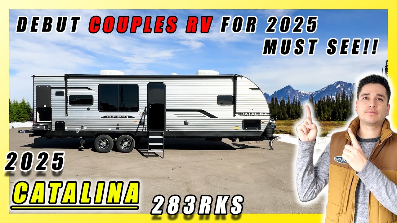 2025 CATALINA 283RKS  EVERYONE IS LOVING THE LIVING/KITCHEN AREA IN THIS COUPLES TRAVEL TRAILER.
