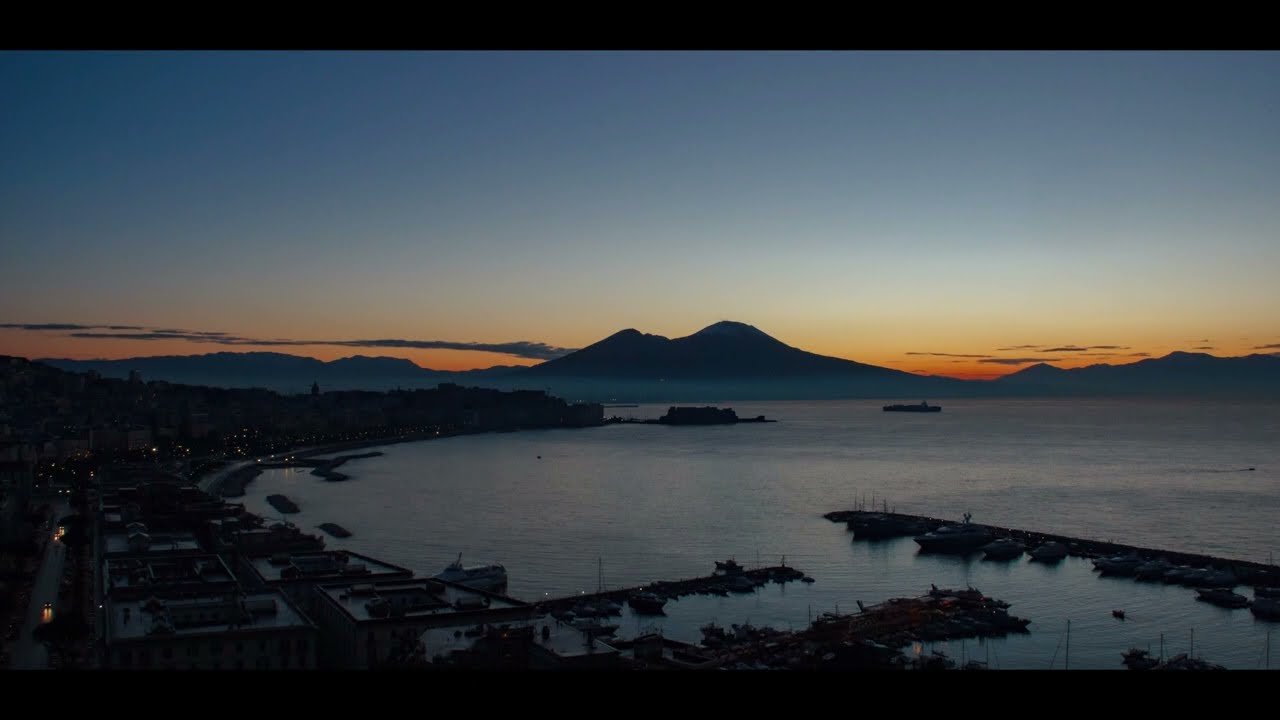 Mount Vesuvius awakens Naples sunrise 4K in time lapse