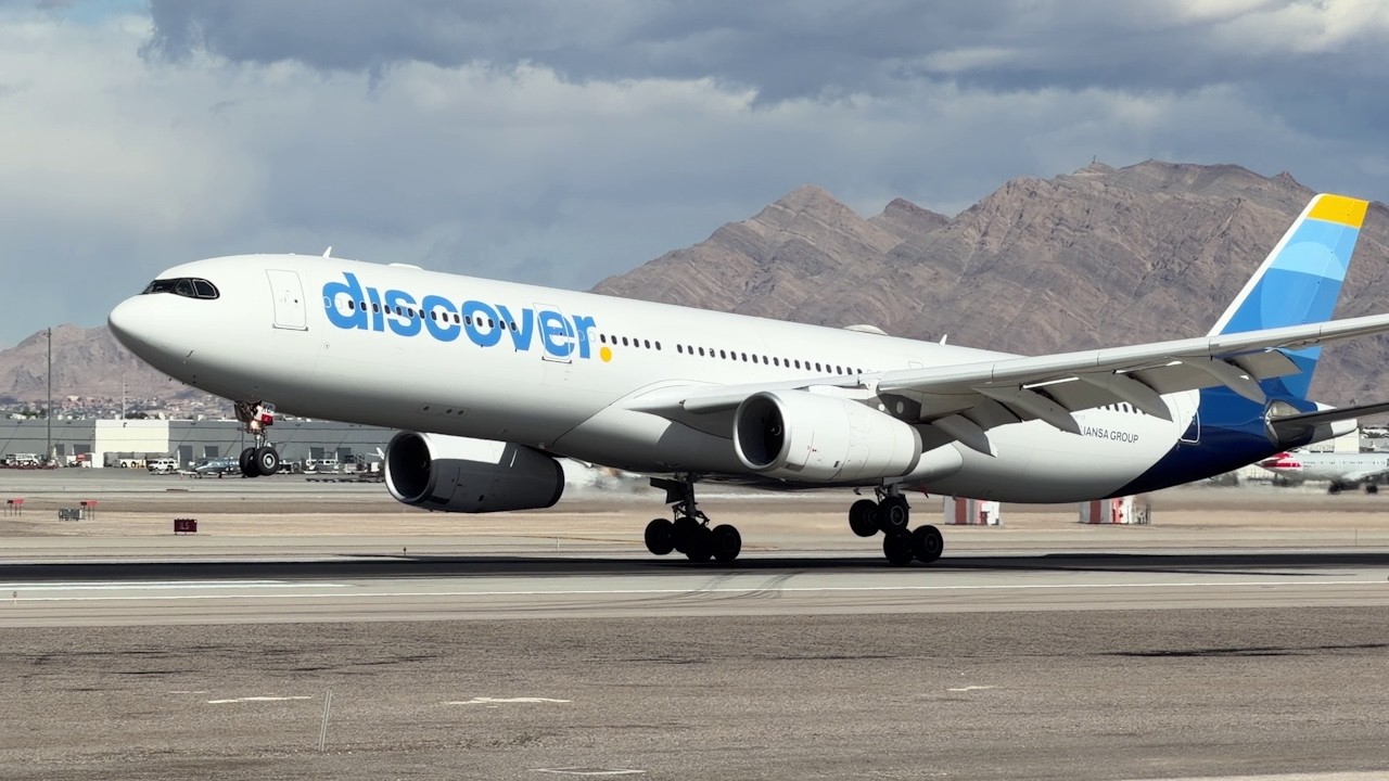 Discover Airlines Airbus A330-300 lands at Las Vegas | D-AIKC