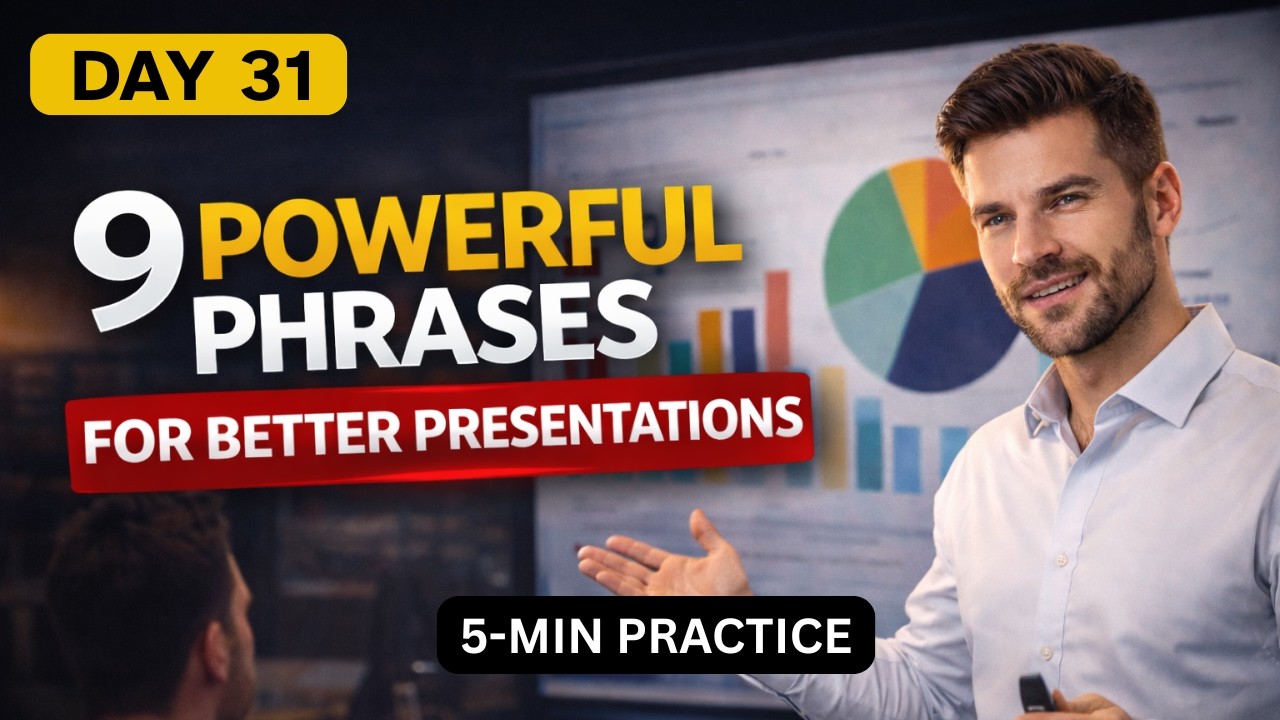 Day 31: English Shadowing Practice | 9 Powerful Phrases for Better Presentations