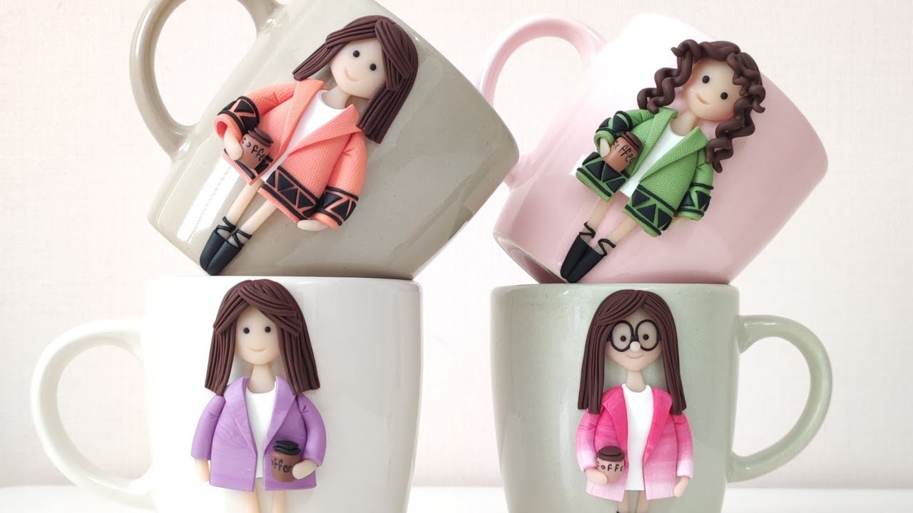 Making doll and coffee with clay | #coffee #clayart