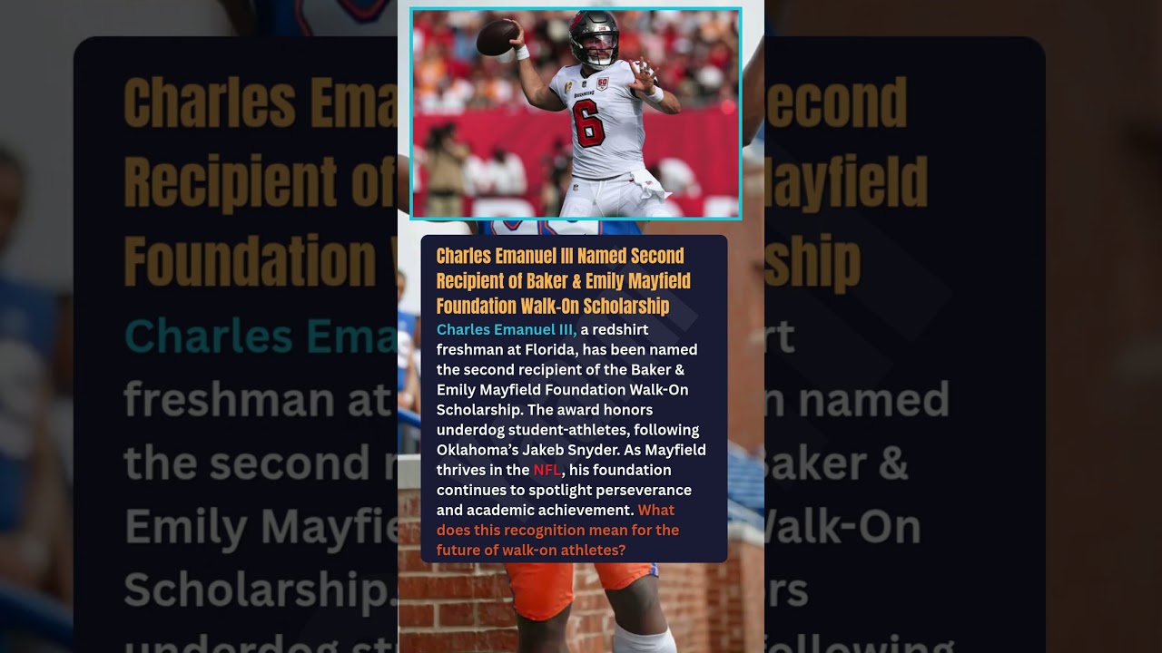 Charles Emanuel III Named Second Recipient of Baker & Emily Mayfield Foundation Walk-On Scholarship