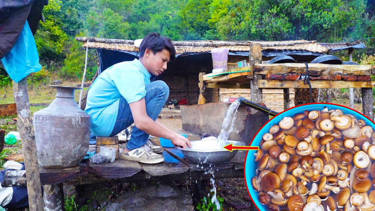 Adhiraj Preparing mushroom for Curry || Teen Shephards life in Nepal@Manjitamrnati
