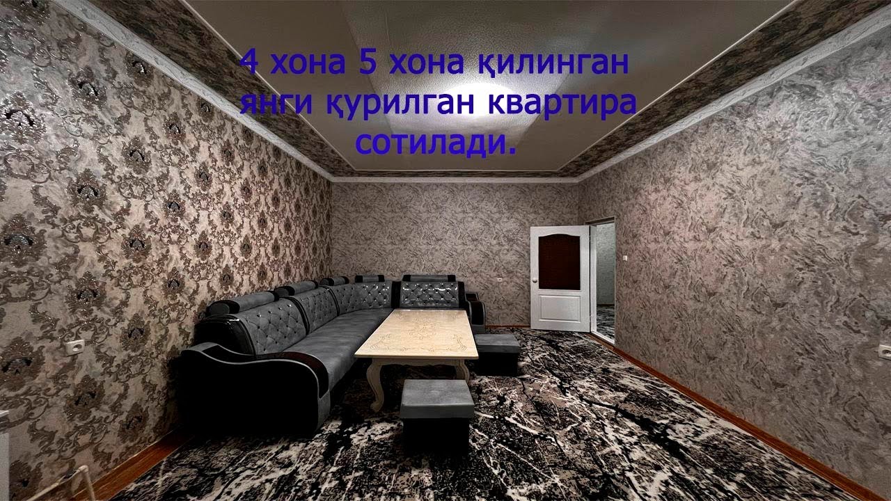 4 хона 5 хона қилинган янги қурилган квартира. Фарғона ш. Шахар марказида жойлашган.Эьлон№4015.
