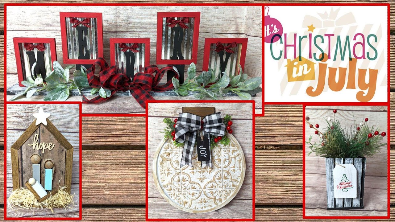 CHRISTMAS BUDGET HOME DECOR DIY | CHRISTMAS IN JULY 2022 | DOLLAR TREE HOBBY LOBBY | MAGNOLIA DESIGN