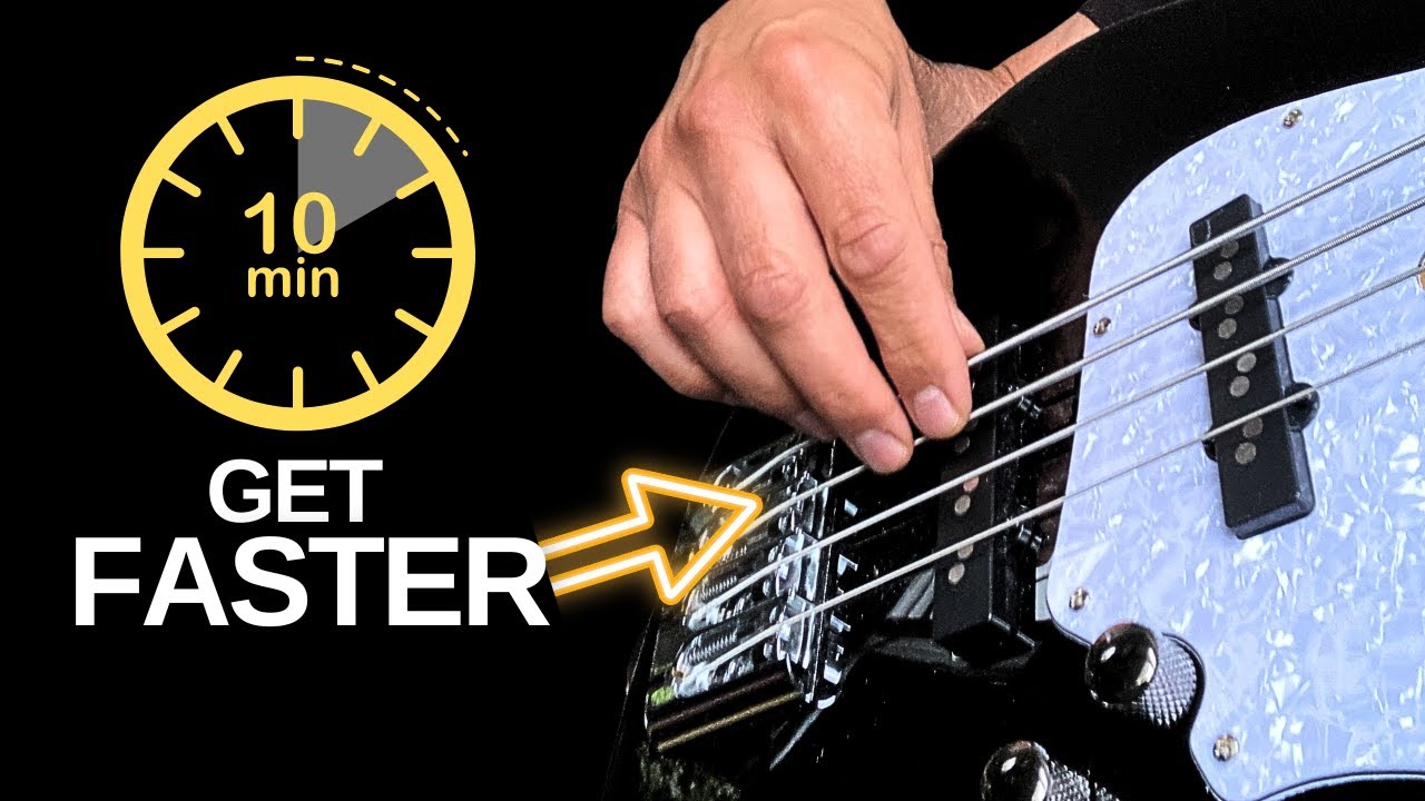 10 Min Right-Hand Exercise for PRECISION and SPEED for Bass (with tabs)