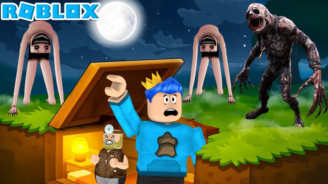 PANDU DAN PAK UNAT BUAT BUNKER RUANG BAWAH TANAH RAHASIA+SETAN KAYANG MENYERANG KITA DI ROBLOX!!