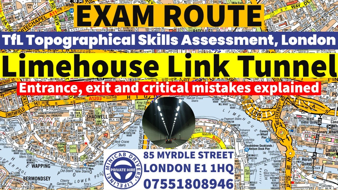 Limehouse Link Tunnel | TfL Topographical Assessment 2025 | Uber London | Topographical exam route