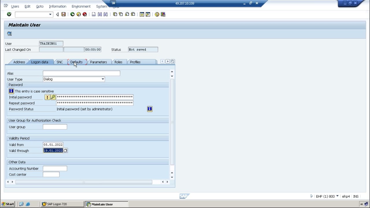 User creation practical
