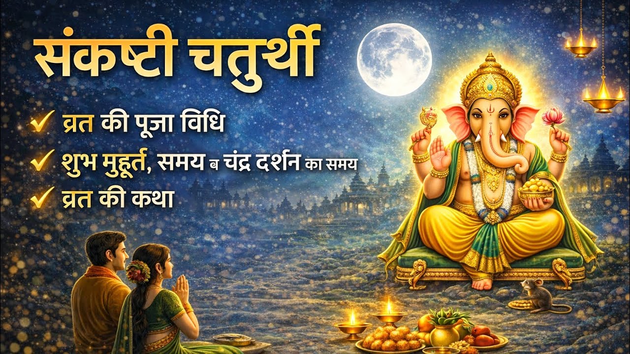संकष्टी चतुर्थी व्रत कथा  मास संकष्टी चतुर्थी कब है, चतुर्थी चंद्रोदय समय, पूजा विधि शुभ मुहूर्त  