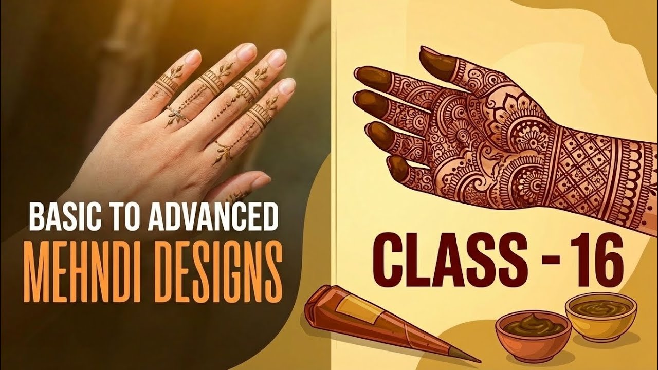 DK Classes Day - 16 | Basic HennaDesigns For Beginners I Mehndi Class ❤️✨