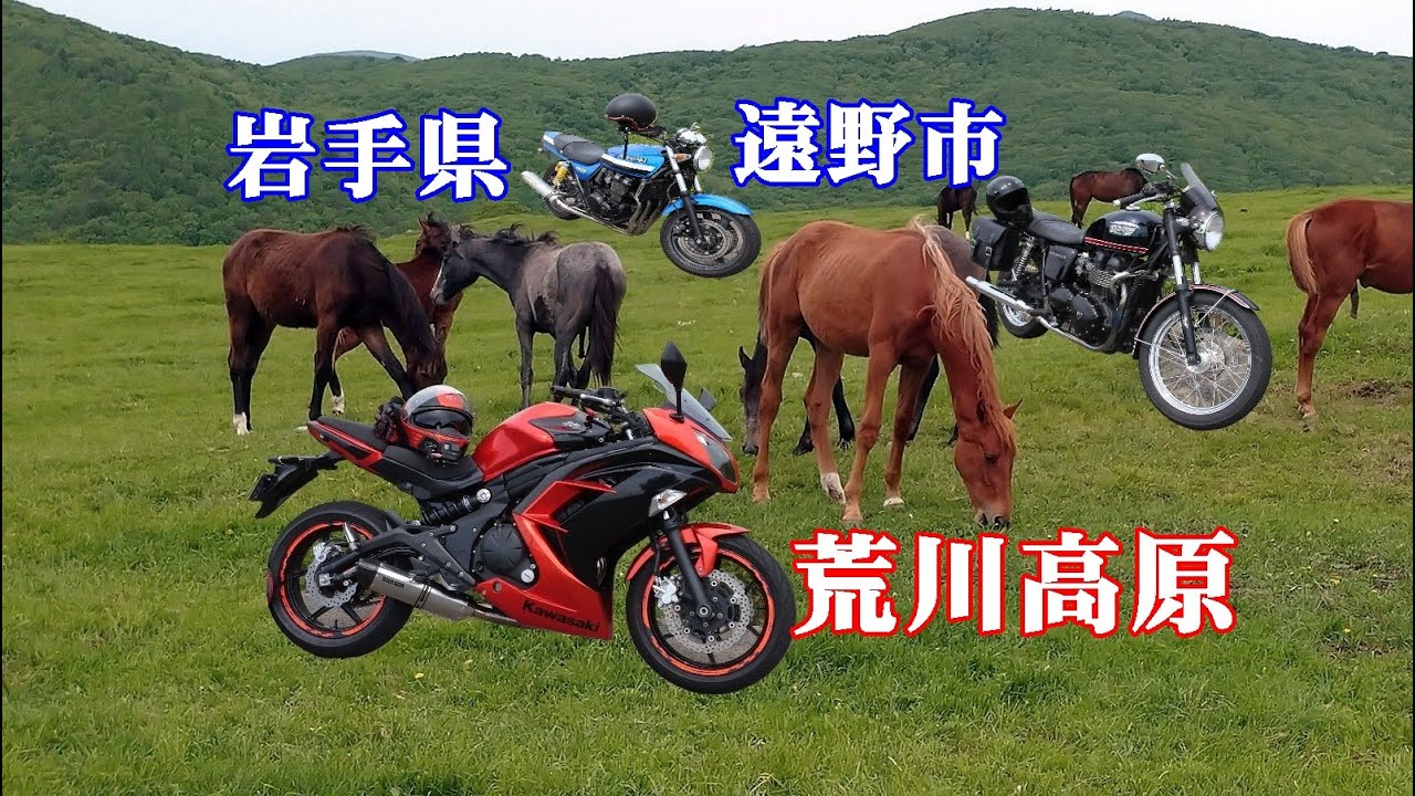 【ツーリング】岩手県遠野市 荒川高原ツーリング ボンネビル・ZRX・Ninja