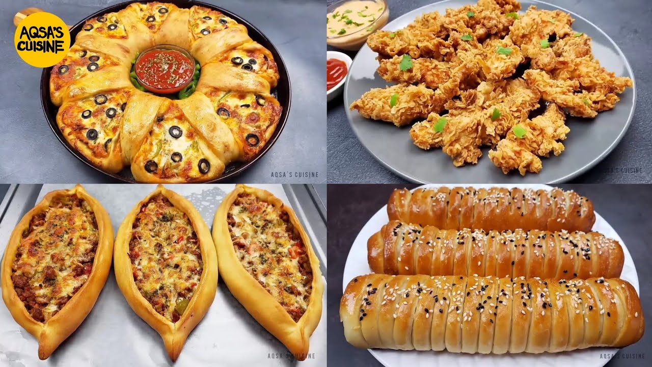 Must Try Iftar Recipes by Aqsa's Cuisine, Chicken Bread, Turkish Pide, Fried Chicken, Star Pizza 