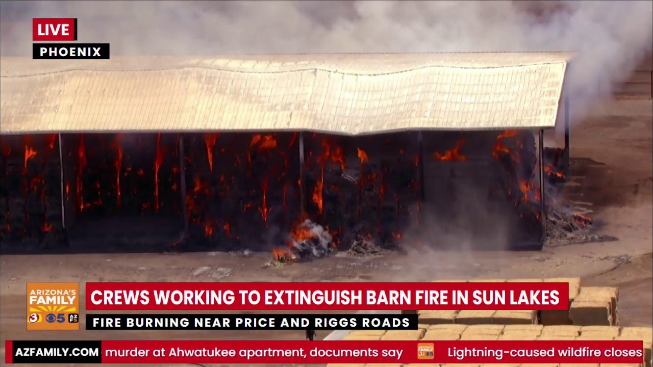 LIVE: Crews working to put out barn fire in Sun Lakes