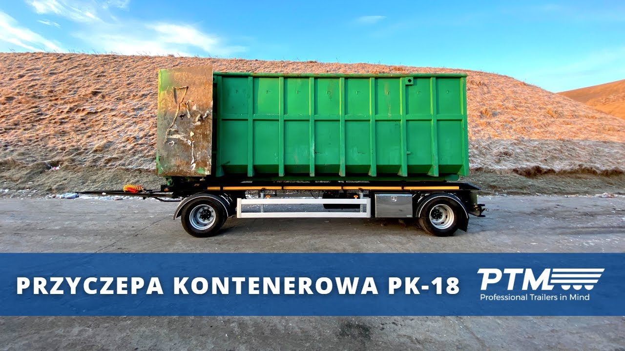 PK-18 dwuosiowa przyczepa do przewozu kontener&oacute;w rolkowych