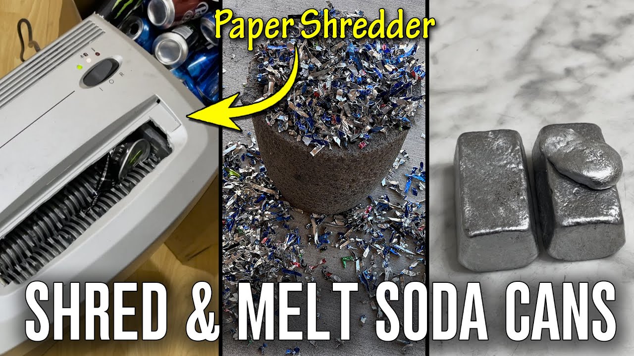 Shredding And Melting Soda Cans With A Paper Shredder - Simple DIY Recycling At Home