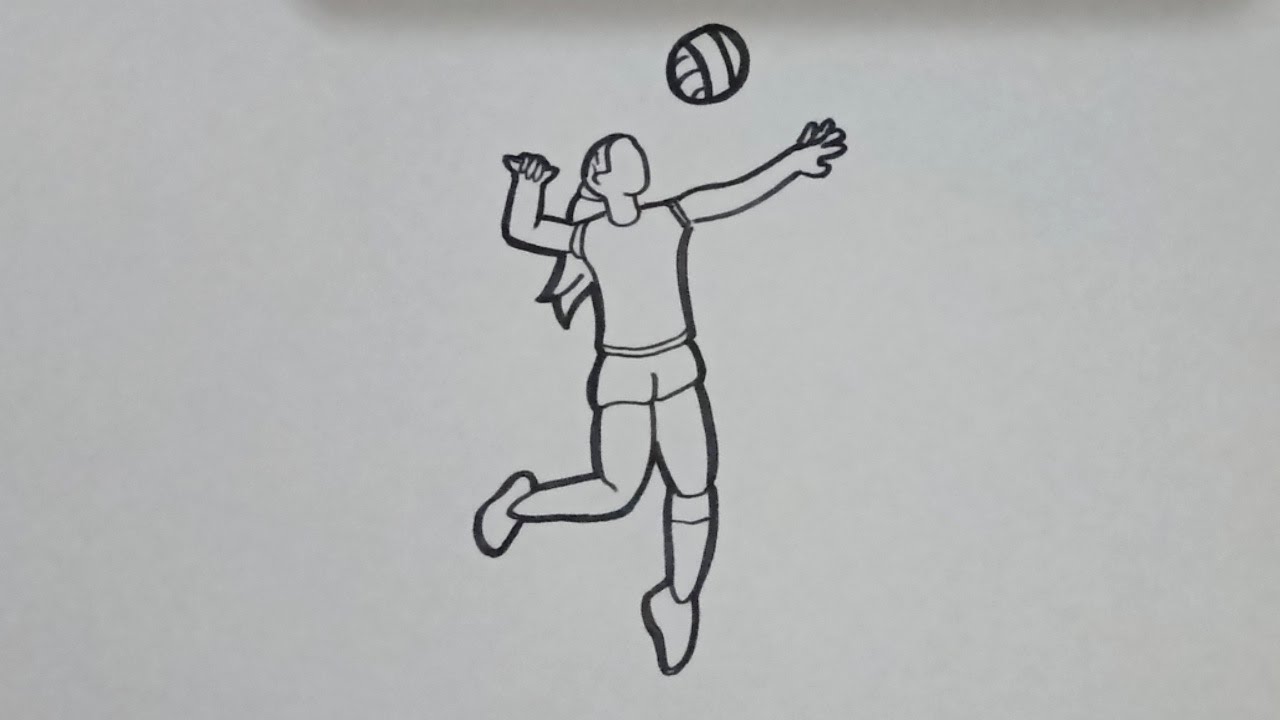HOW TO DRAW WOMAN PLAYING VOLLEYBALL | PROFESSIONAL VOLLEYBALL PLAYER | EASY DRAWING STEP BY STEP