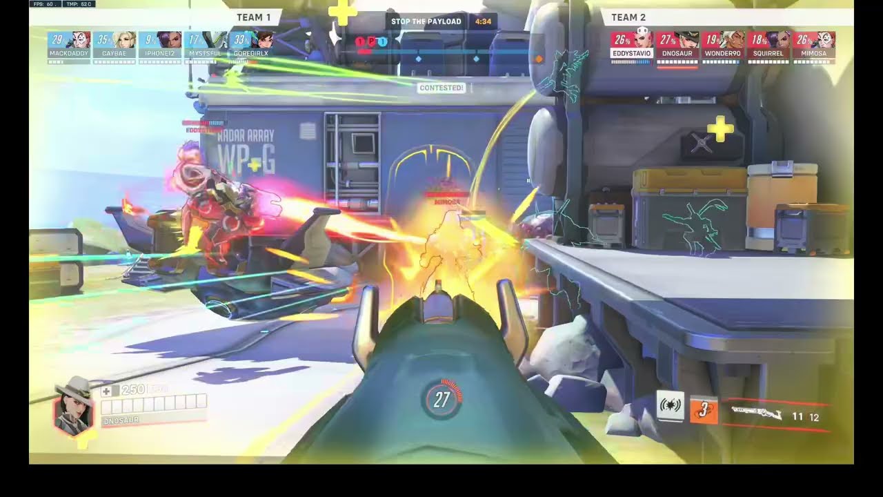 OW2 Ashe Gameplay - Coach Gun Headshot Combo on Sombra!