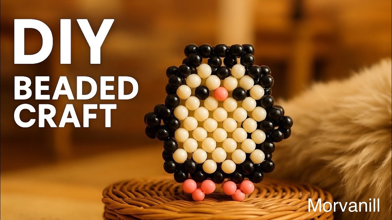 “How to Make a Beaded Penguin Keychain | Easy DIY Bead Craft Tutorial”/DIY Beaded Keychain Tutorial 