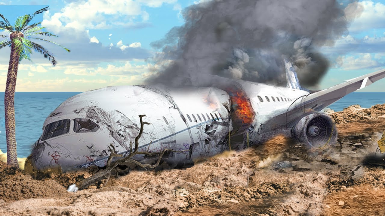 Emergency Landing On Beach After Engine Exploded - Airplane Crashes ! Besiege plane crash