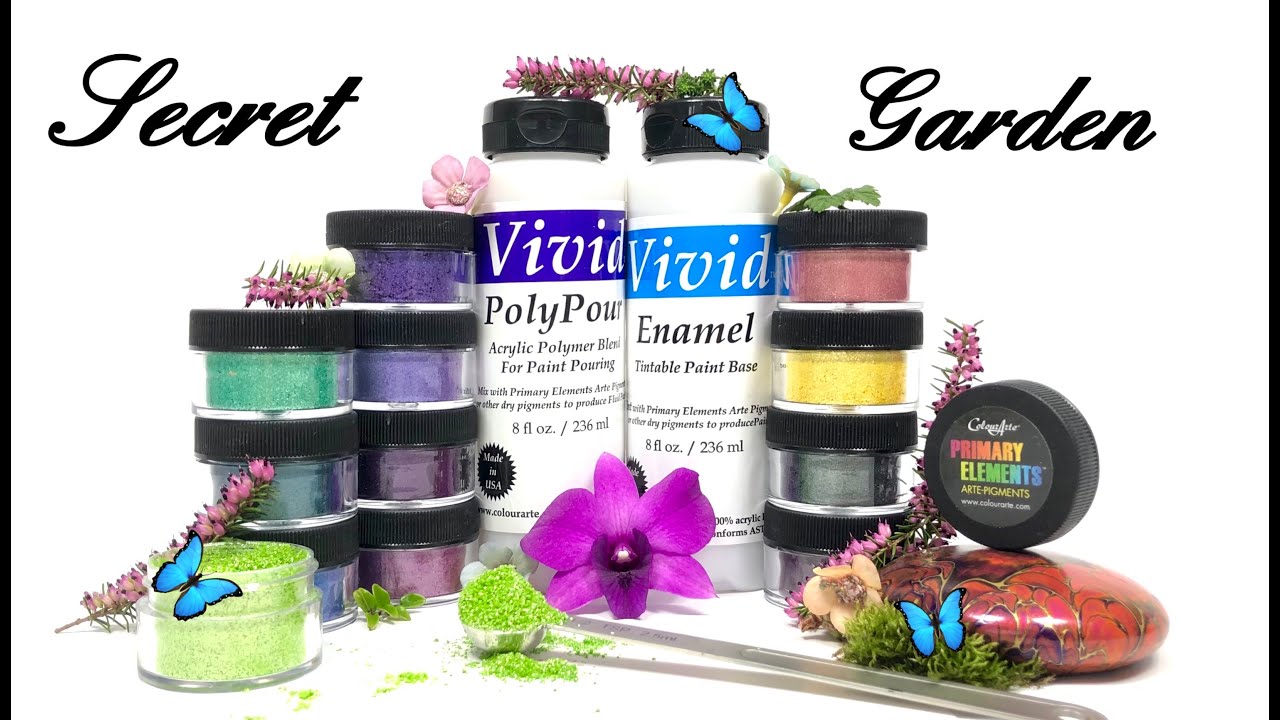 Secret Garden Set Fluid Art / How to mix Primary Elements in different mediums / Acrylic Pouring Art