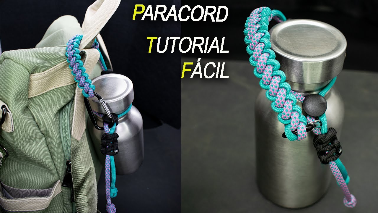 Soporte o colgador de Botella trenzado en Paracord