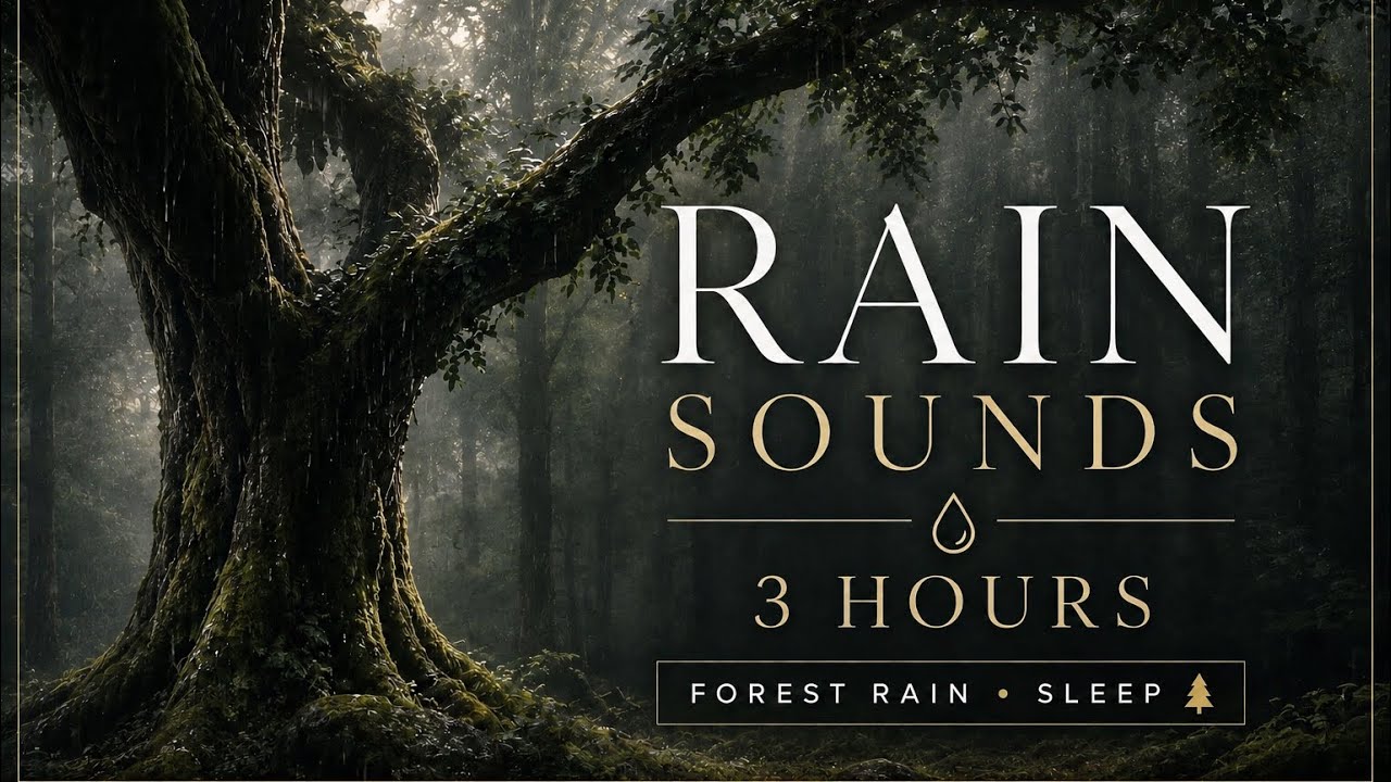 Rain Sounds for Sleep Relaxation & Stress Relief Ambience Raining Forest (3 Hours - No Loops)