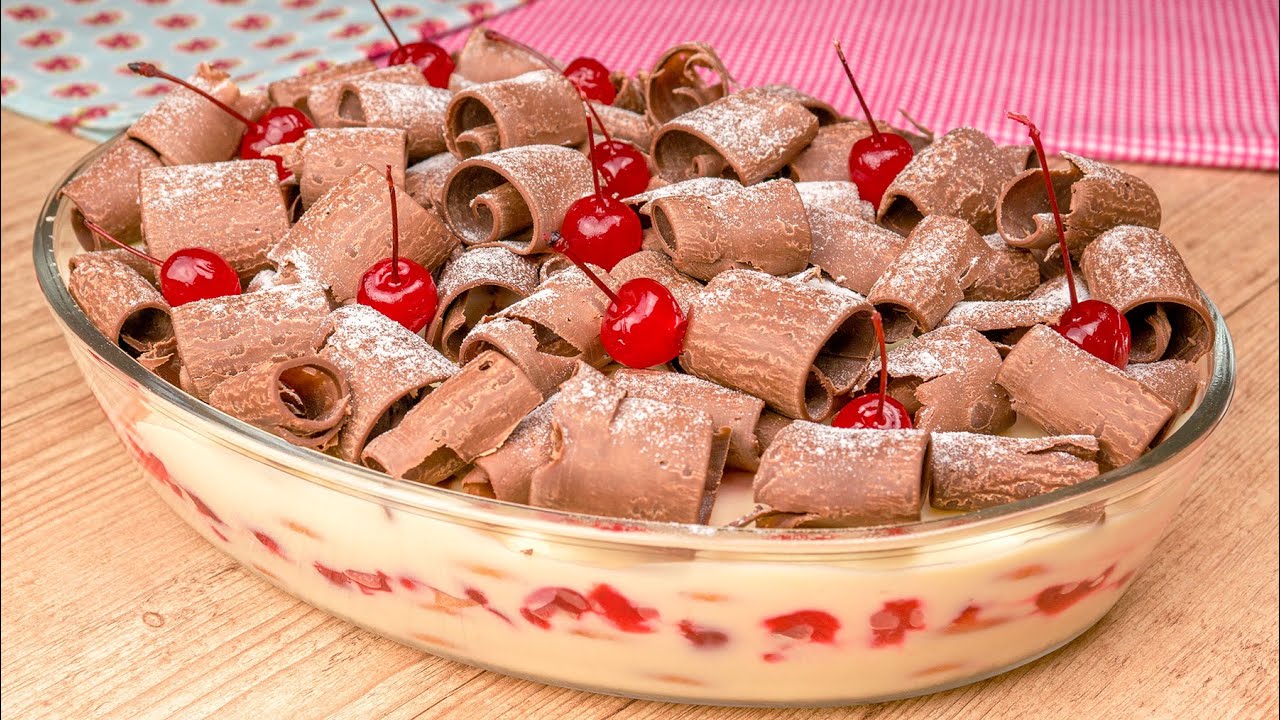 PAVÊ DE CHOCOLATES COM CEREJA FÁCIL E RÁPIDO O MELHOR PAVÊ DA SUA VIDA | Cook'n Enjoy 1294