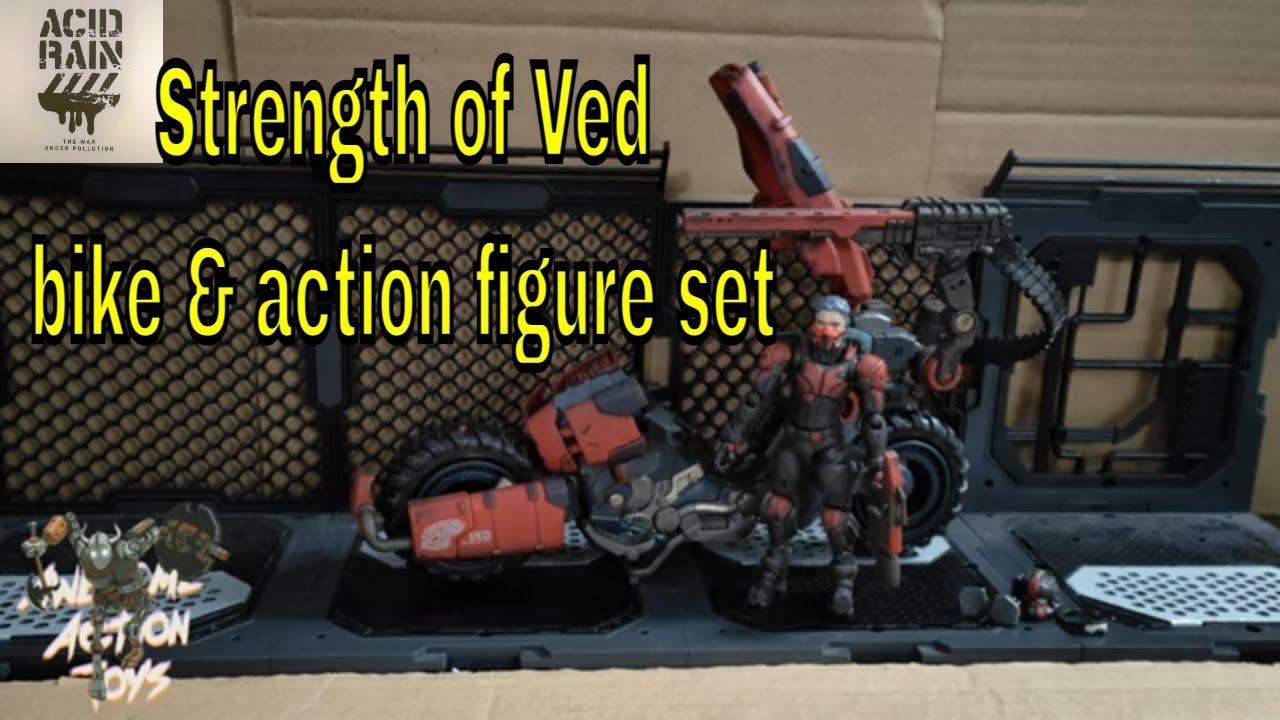 Acid Rain World Strength of Ved 1:18 scale action figure and bike. A fantastic set.