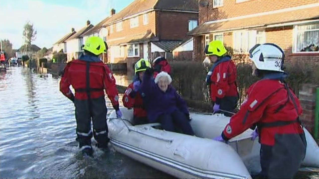 UK floods: Elderly people rescued from homes