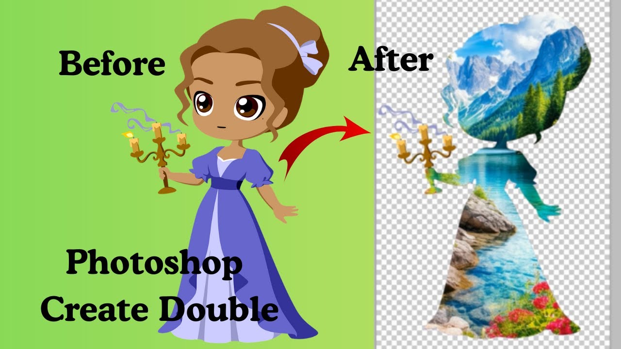 How to Create Double Exposure [Girl with Beautiful scen ] in Photoshop#photo #A4Mentor