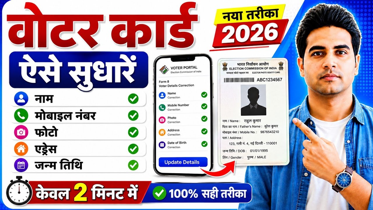 Voter ID Card Correction Online 2026 | Voter Card Me Name Kaise Change Kare | Photo Change Voter