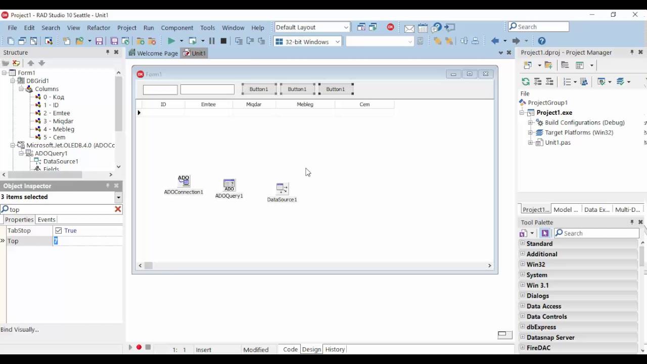 Delphi Dbgrid Yaradmaq