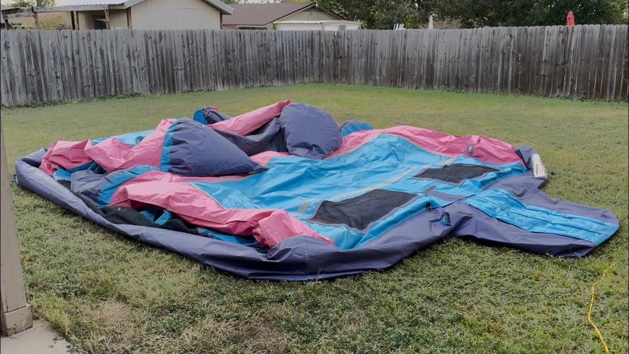 Inflating the bounce house 😮￼