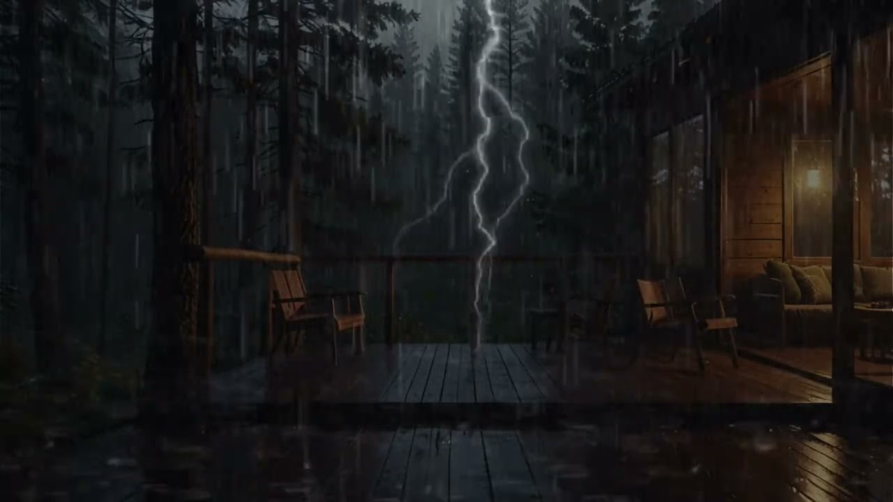 Peaceful Rainstorm in a Forest Cabin | Soothing Rain for Stress Relief