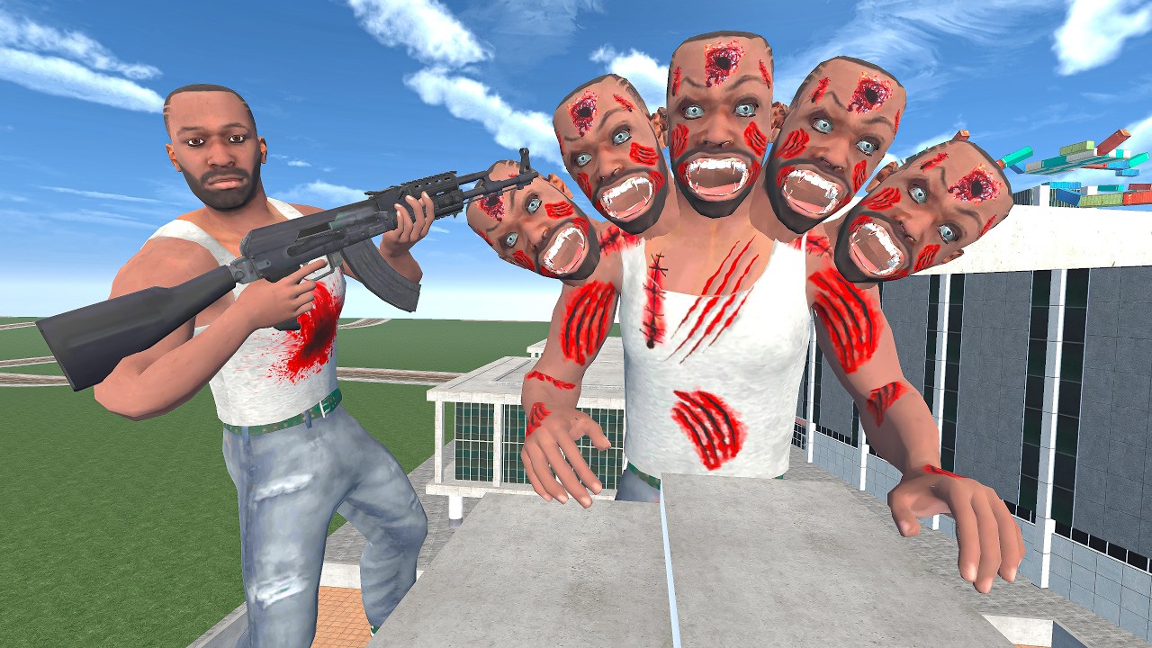 Team Franklin Vs 5Head Zombie Franklin In Indian Bike Driving 3d