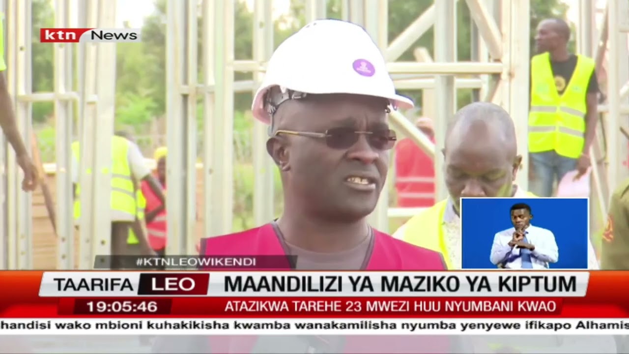 Mkuu wa utumishi wa Umma Felix Koskei akagua nyumba anayojengewa marehemu Kelvin Kiptum