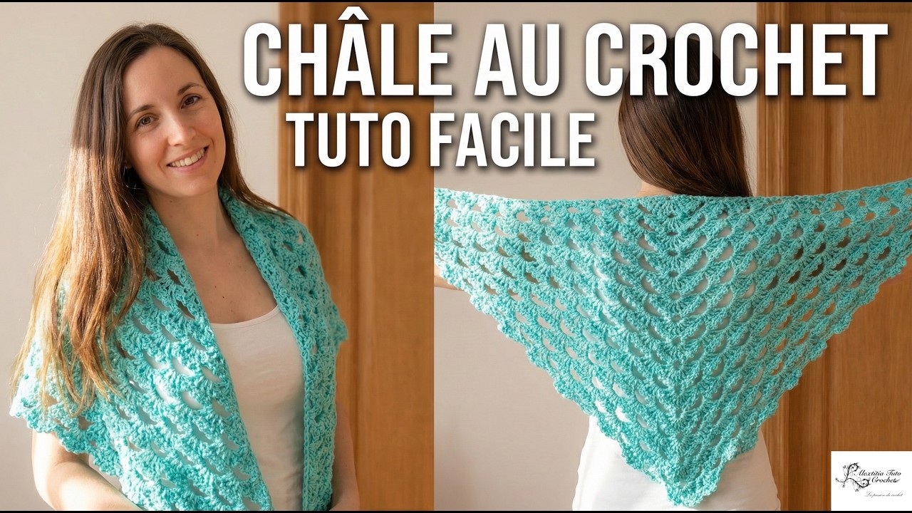 Tuto châle, chéche au crochet