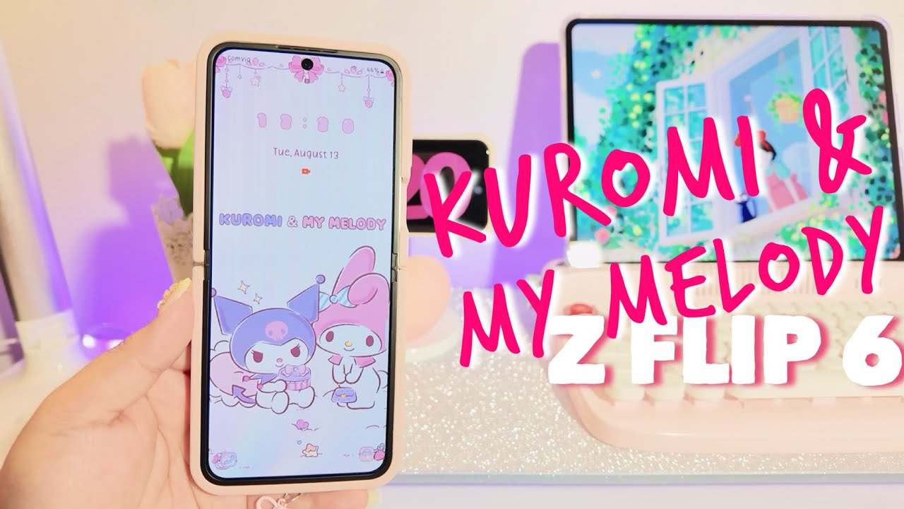 ⋆｡°✩ KUROMI & MY MELODY z flip 6 theme customization | cute samsung theme ✩⋆｡°