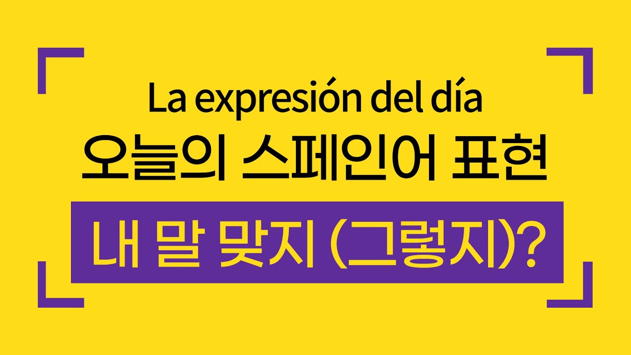 오늘의 스페인어 | 내 말 맞지? (그렇지?) | 바로 외워서 써먹는 스페인어 표현