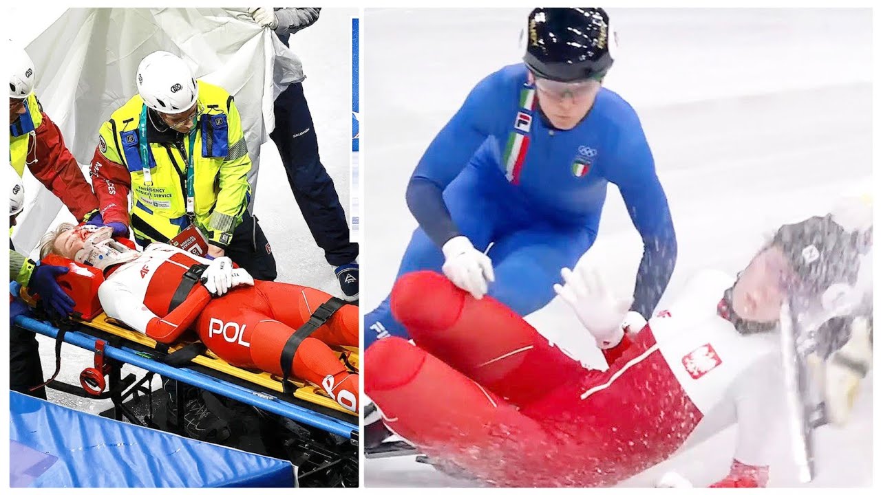 Kamila Sellier Crash Blade Slices Face during women&rsquo;s 1500 meters Short track at  Milan Olympics