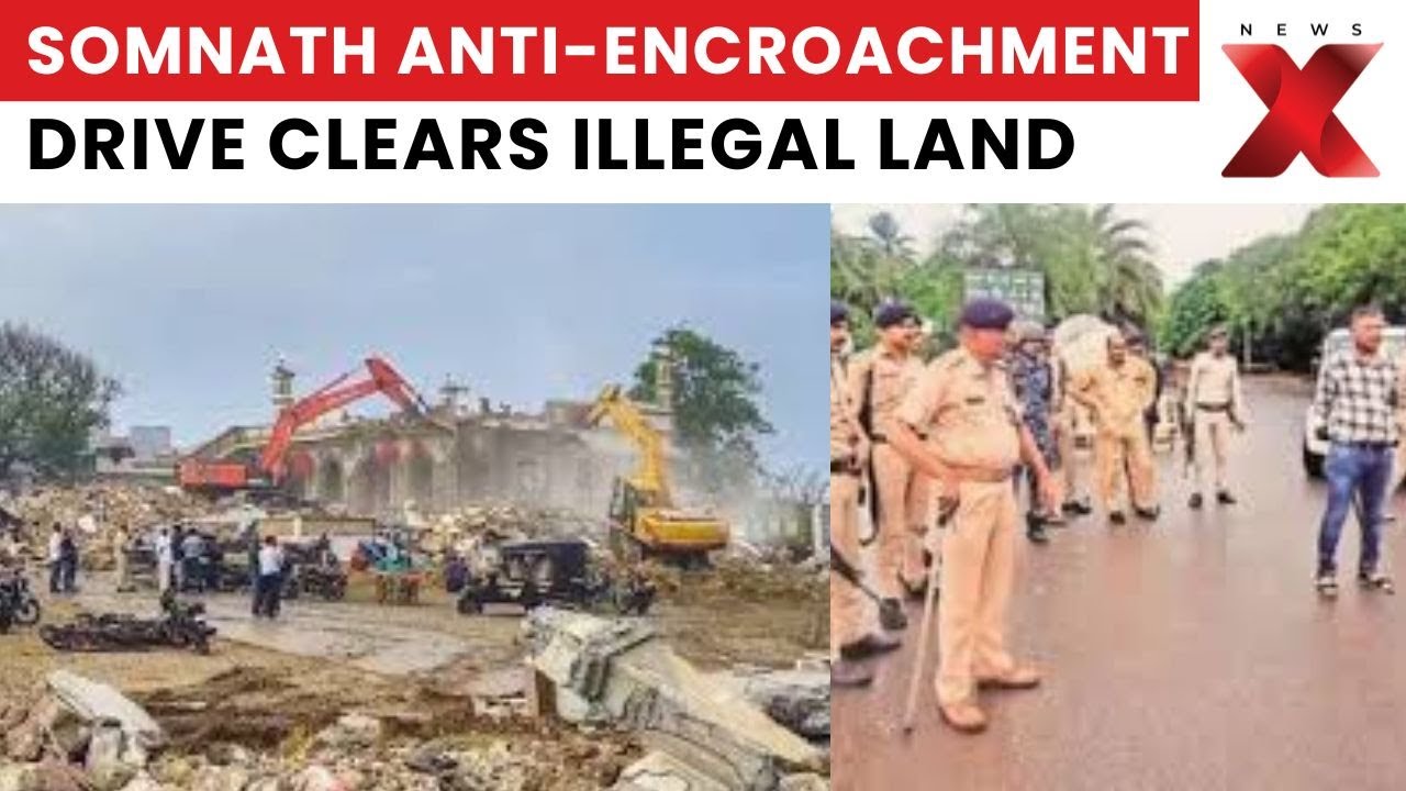 Somnath Demolition: 12 Illegal Structures Demolished Near Rangila Dargah in Somnath | NewsX