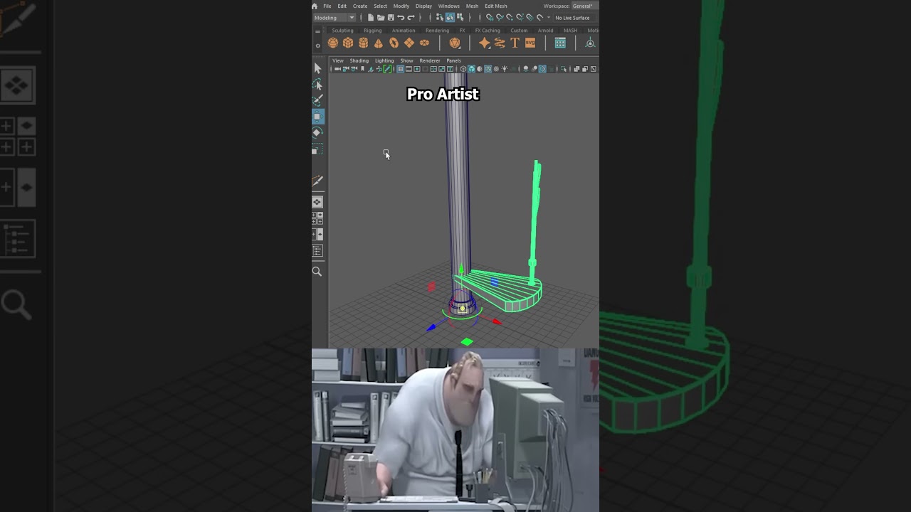 Noob vs Pro Artist:- 3D Maya Model Spiral stair #mayatutorial #3dtips #maya3d  #shorts