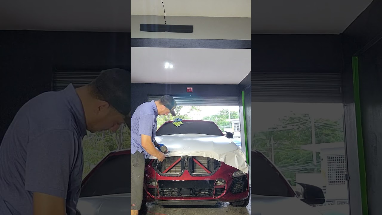 BMW X6M Hood Wrapping #PPF #Wrap #CarWrapping #BMW #WindowTint #CertifiedInstaller #LayedNotSprayed
