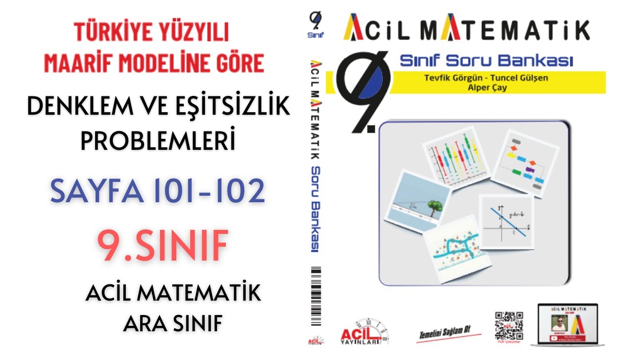 9.Sınıf Soru Bankası 2.TEMA Denklem ve Eşitsizlik Problemleri (Sayfa 101-102)