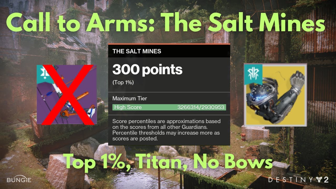 The Salt Mines 3.26 Million Score - Top 1% (Taken, No Bows, Titan)