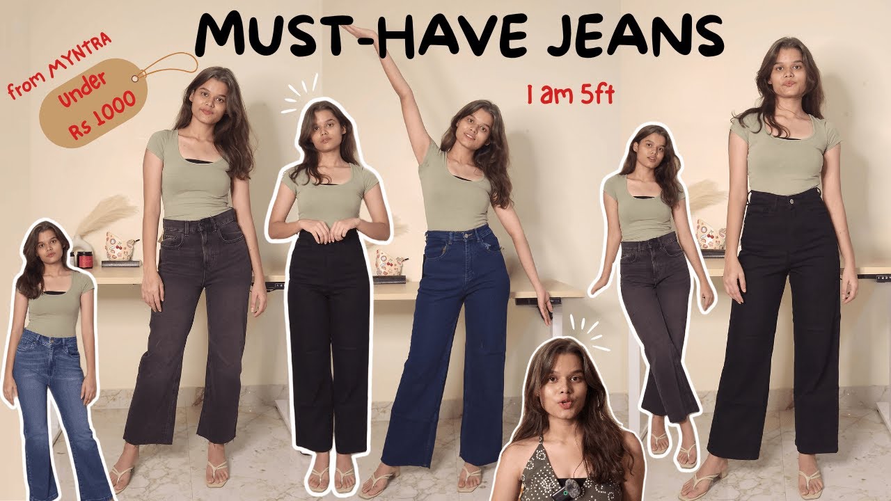 *AFFORDABLE* High Waist Jeans Haul | Everything under Rs.1000 | Try-on Haul #jeans #haul #myntra