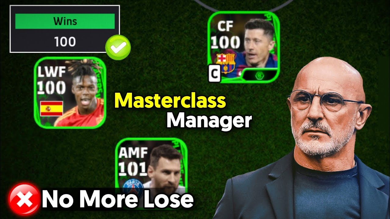 100 Win ✅ Most Powerful Possession Game Formation 🔥 || De La Fuente Masterclass Manager eFootball 24